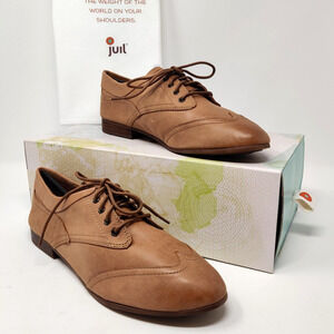 Juil 8634 Kama Womens Wingtip Oxford Shoes US 11 Camel Brown Soft Comfort NIB